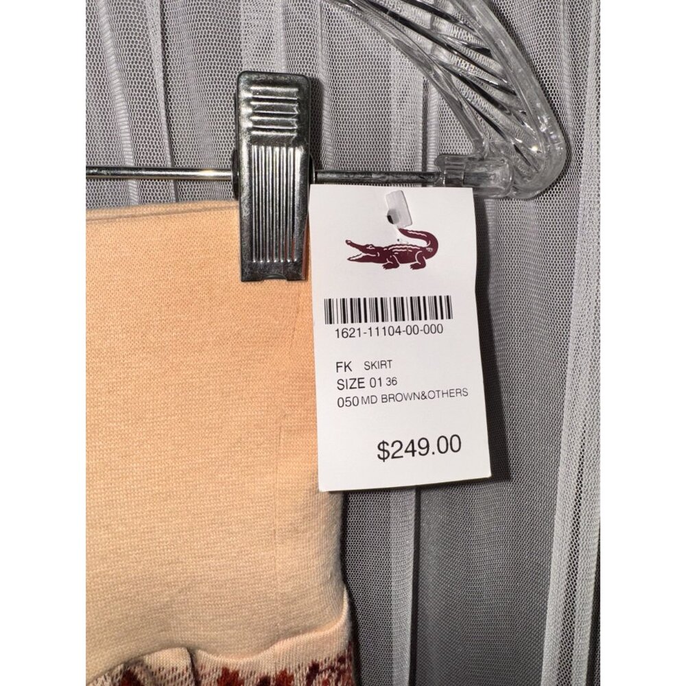 Crocodile Womens Maxi Skirt Brown & Beige Elephant Print Stretch Waist Size 36 - Picture 3 of 5